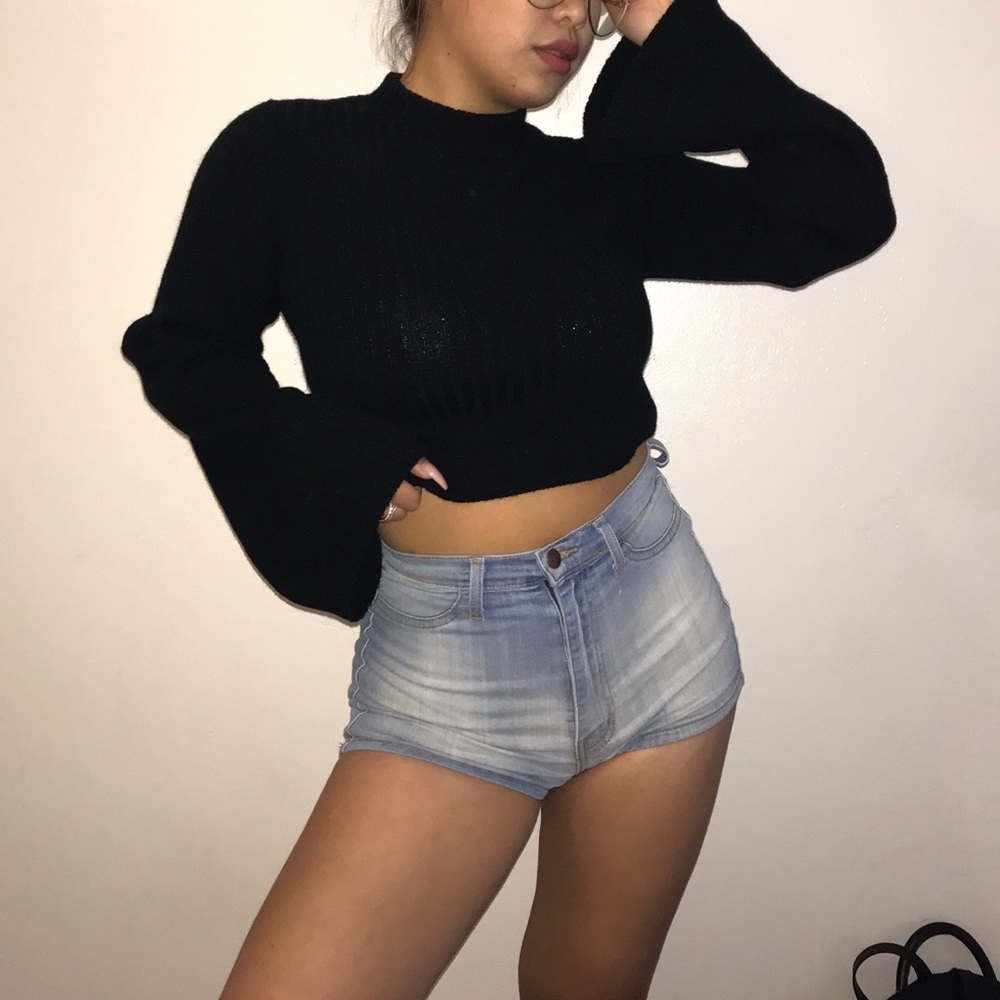 Black knit top